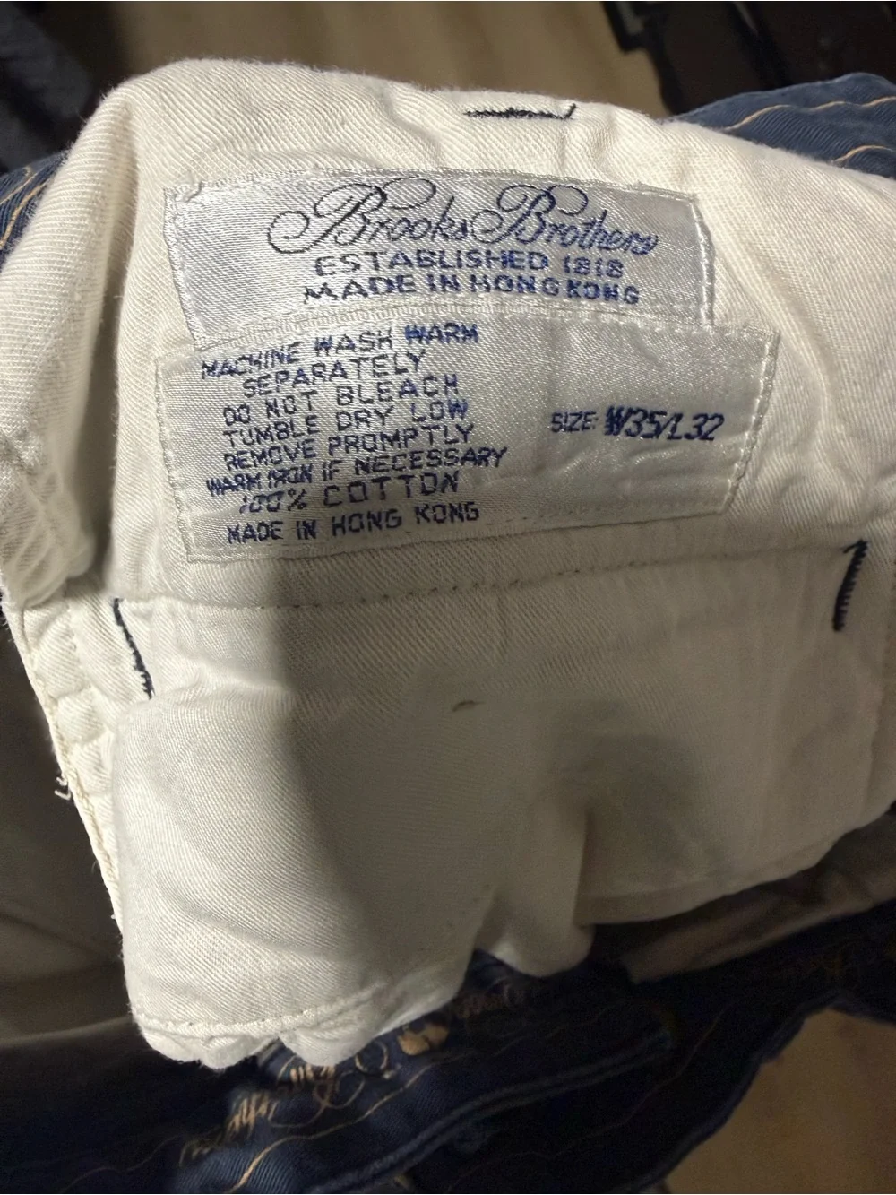 Brooks Brothers Men's Navy Chinos